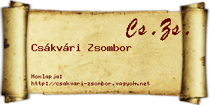 Csákvári Zsombor névjegykártya